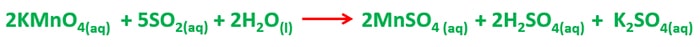 KMnO4 + SO2 - potassium permanagante and sulfur dioxide reaction